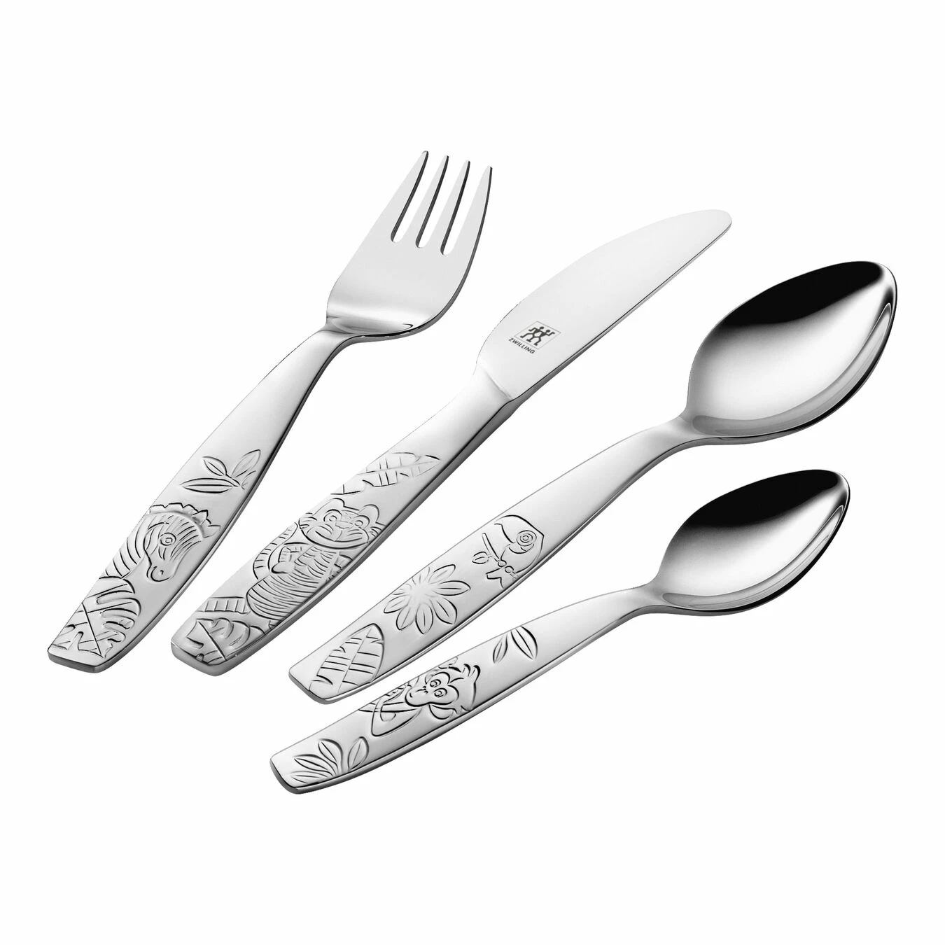 Cheapest 🎉 ZWILLING Kids Flatware & Dinnerware 4-pc TWIN Kids Jungle Flatware Set, 18/10 Stainless Steel ⌛