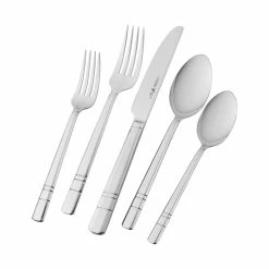 Discount 🌟 Henckels Madison Square (polished) 20-pc Flatware Set, 18/10 Stainless Steel 🎁