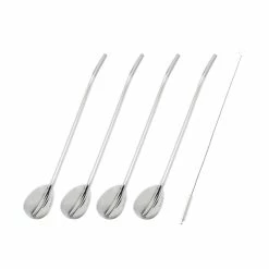 Promo 😀 ZWILLING Flatware Accessories 5-pc, Spoon Straw set with Cleaning Brush 💯