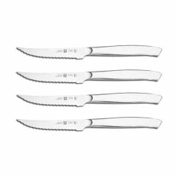 Best Pirce 🌟 ZWILLING Steak Sets 4-pc, Stainless Steel Serrated Mignon Steak Knife Set 🧨
