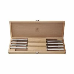 Cheapest 💯 ZWILLING Steak Sets 8-pc, Stainless Steel Serrated Steak Knife Set with Wood Presentation Case ✔️