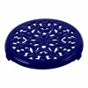 Cheap 💯 Staub Cast Iron - Accessories 9-inch, round, Cast Iron Lilly Trivet, dark blue ✔️