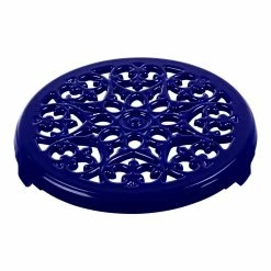 Cheap 💯 Staub Cast Iron - Accessories 9-inch, round, Cast Iron Lilly Trivet, dark blue ✔️